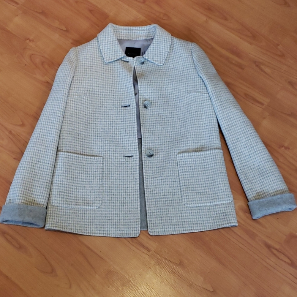 Flamingo soft wool blend cream grey jacket blazer